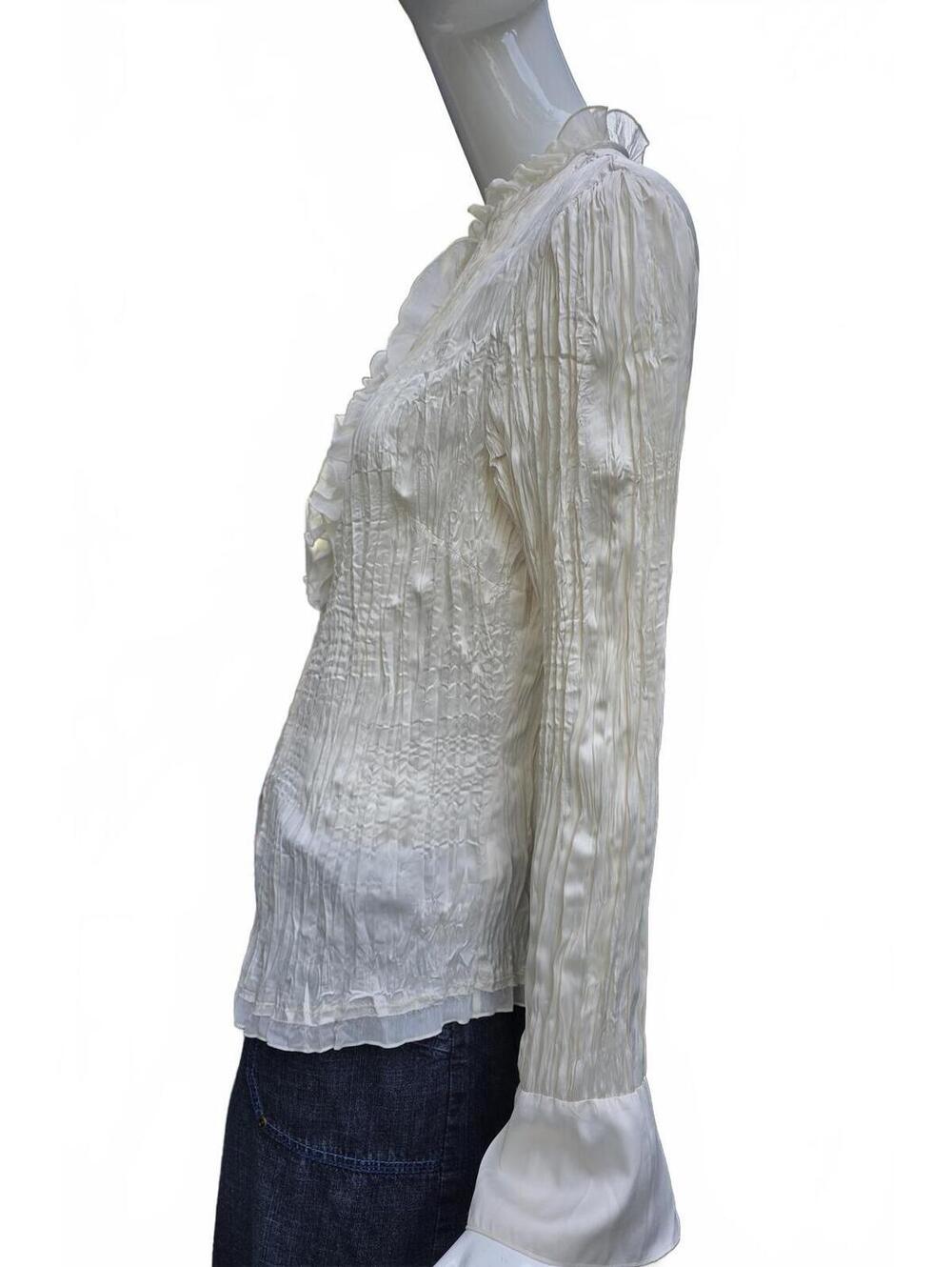 Vintage Peter Nygard Pleated Ruffle Front Blouse Size 14 Romantic, Victoriana - Picture 4 of 14